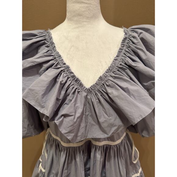 Sofie The Label Blue Mini Babydoll V Neck Party Dress Size S - Picture 2 of 7